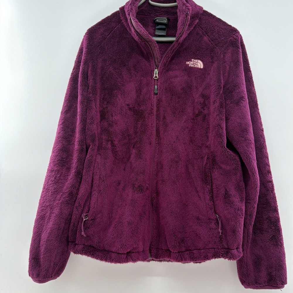 The North Face Osito Fleece Jacket Womens Large Purple Full Zip Soft Outdoors